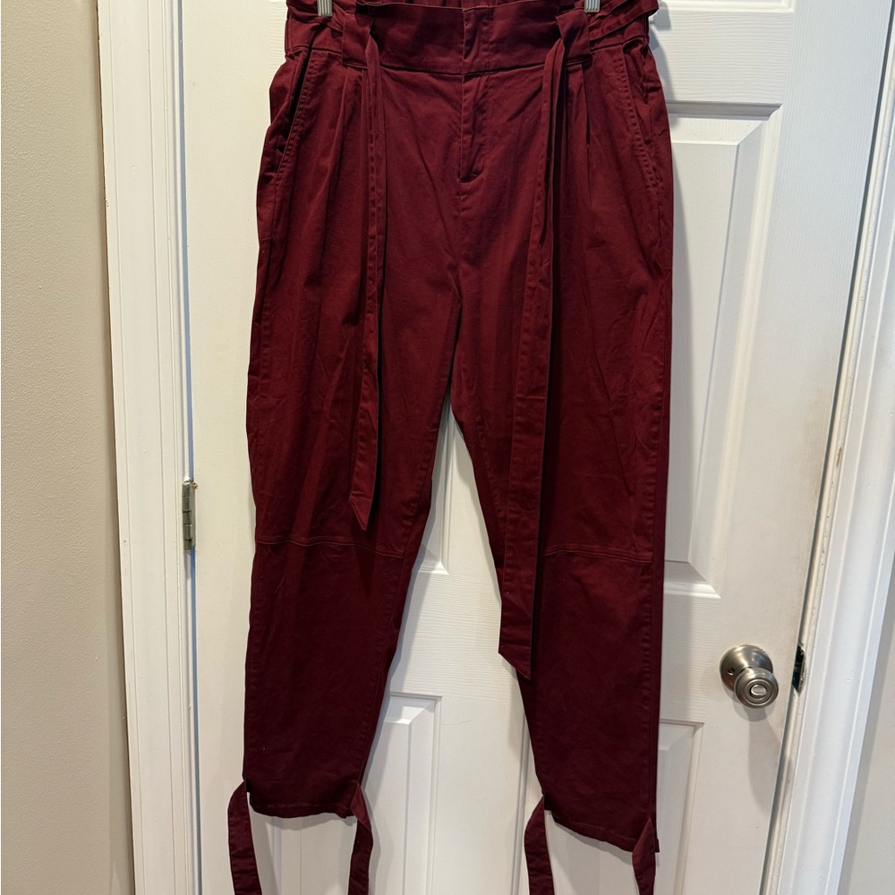 Stylish Burgundy Women's Trousers